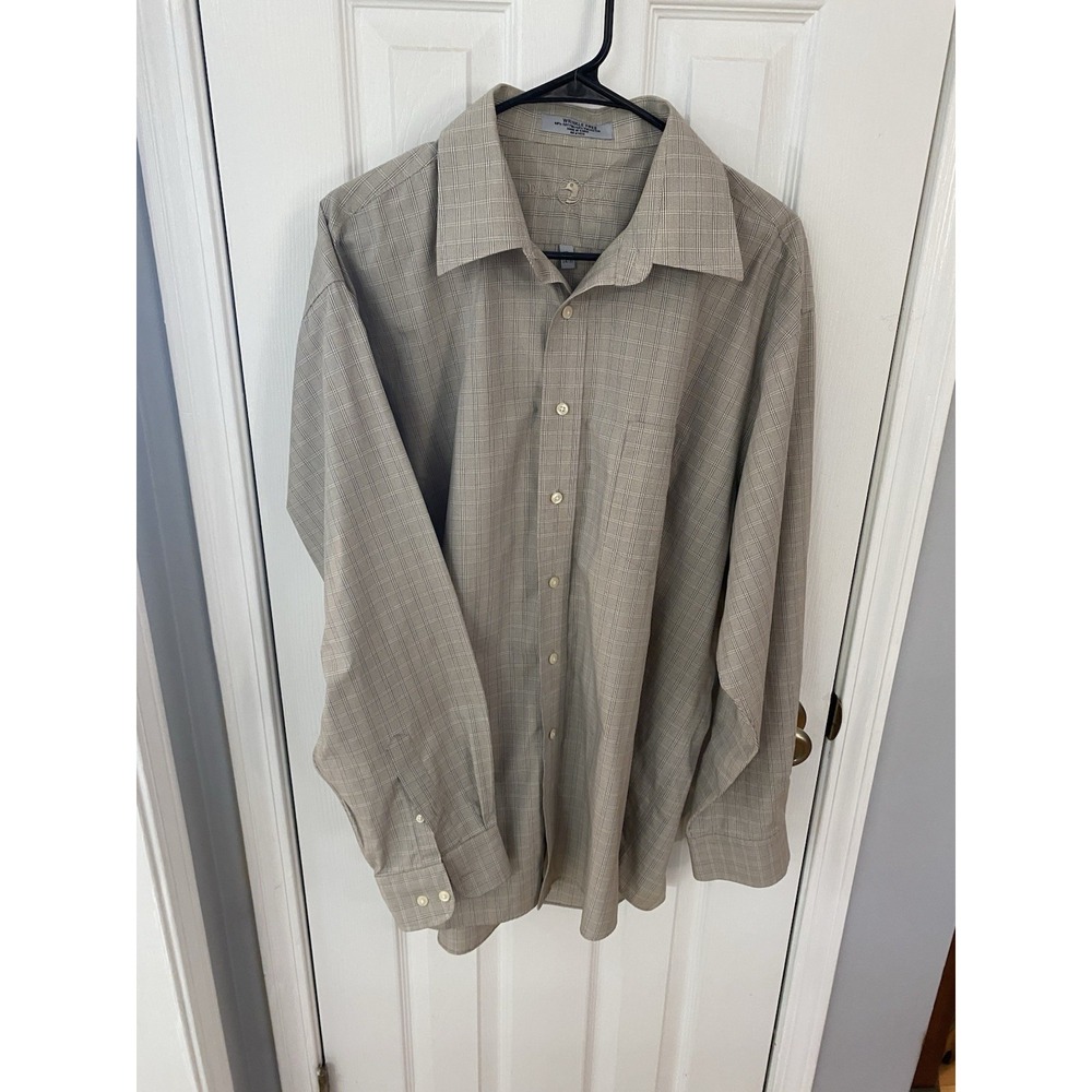 Duck Head‎ Button Down Shirt Men's XL Tan Wrinkle Free Long Sleeve Cotton Mix